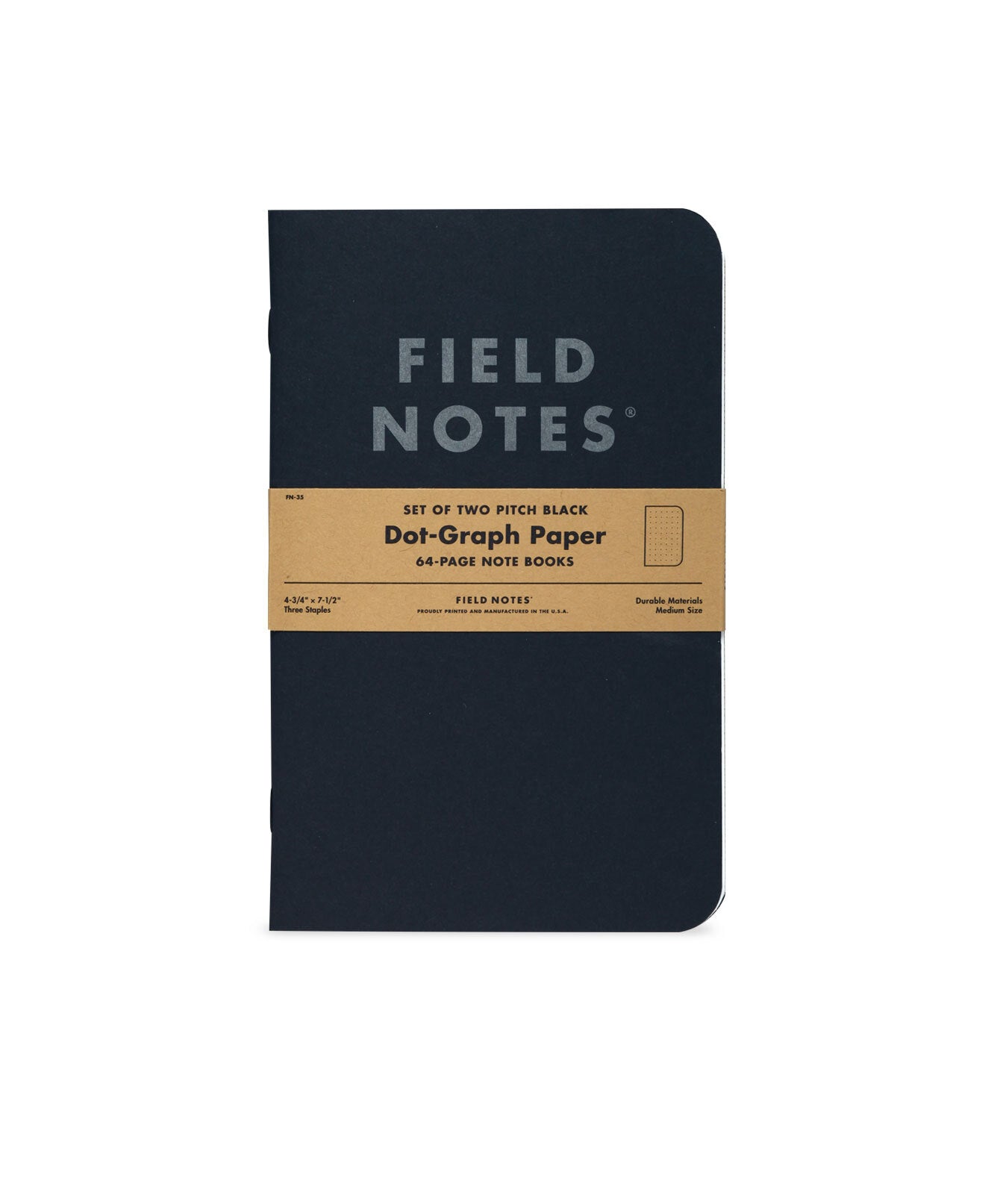 Field Notes Pitch Black Notebook - Ruled Paper 2-Pack
