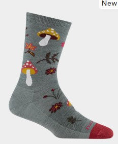 Darn Tough W's Shroom Bloom Crew Socks 6133-N, Seafoam, L