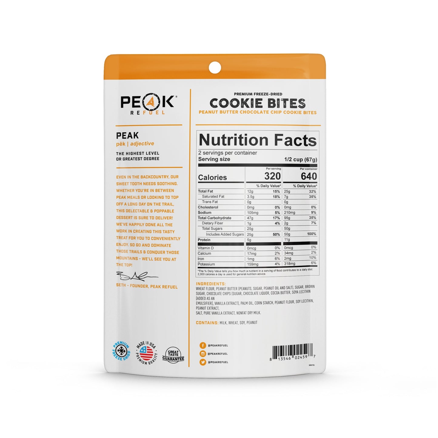 Peak Peanut Butter Chocolate Chip Cookie Bites Dried Dessert