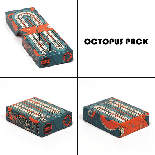 Cardboard Cribbage The Octopus Pack - Travel Cribbage Set