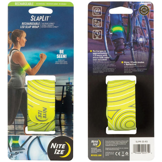 Nite Ize SLAPLIT RECHARGEABLE LED SLAP WRAP-NEON YELLOW/GREEN LED