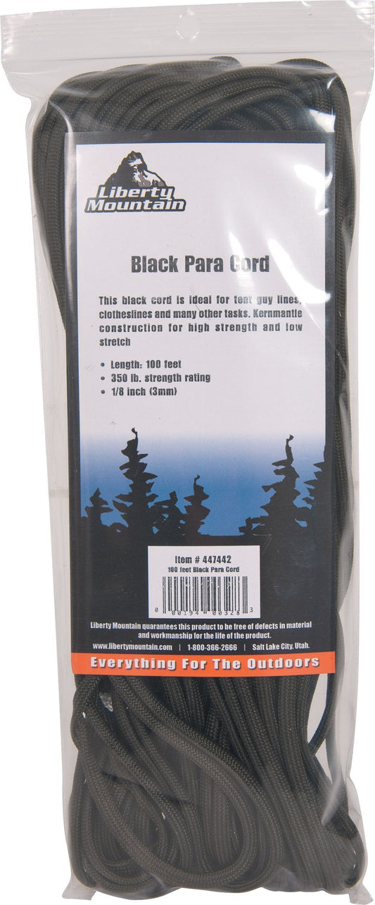 Peregrine 100 ft 550 Paracord - Black