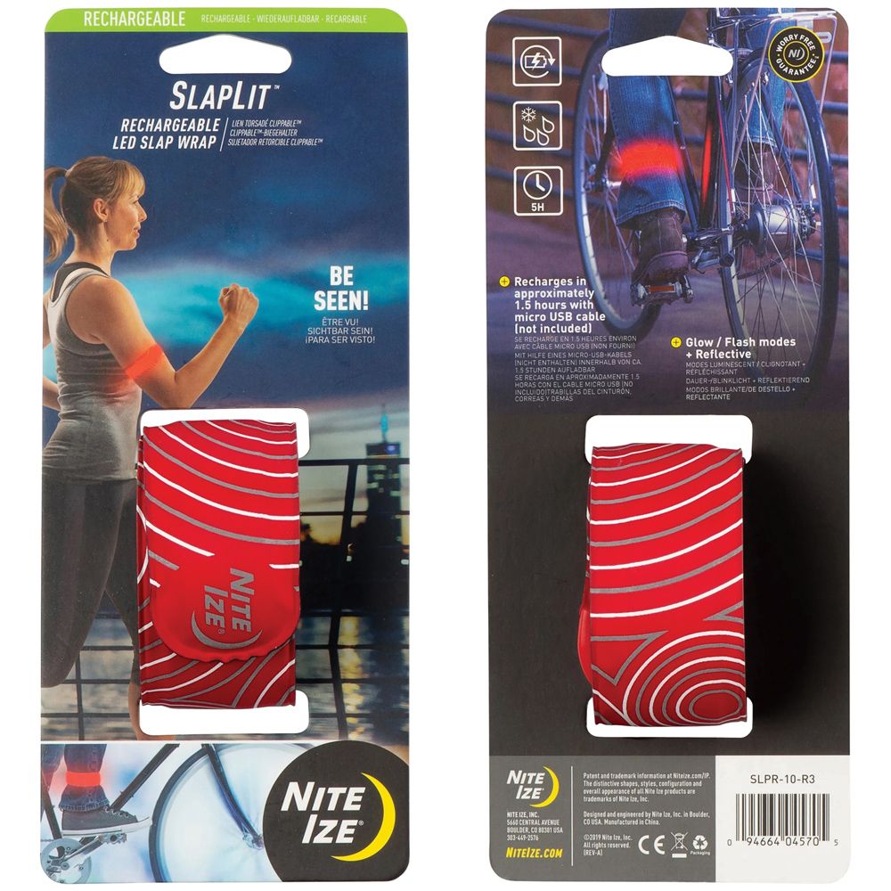 Nite Ize SLAPLIT RECHARGEABLE LED SLAP WRAP-RED/RED LED