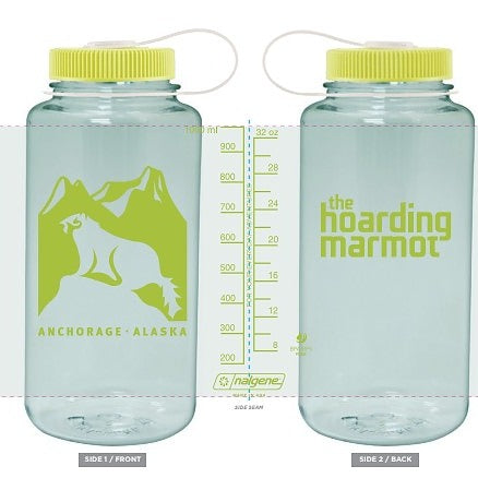Nalgene SThe Hoarding Marmot Alaska Wide-Mouth Water Bottle – Seafoam/Green Ink