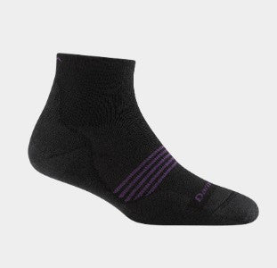 Darn Tough W's Element 1/4 LW Cush Running Socks- M Black