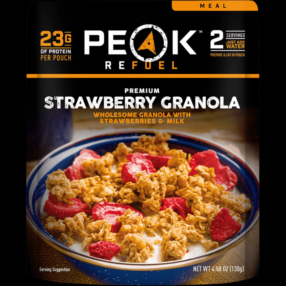 Peak Refuel Breakfast! Enjoy biscuits & Gravy, Breakfast Skillet, or Strawberry Granola