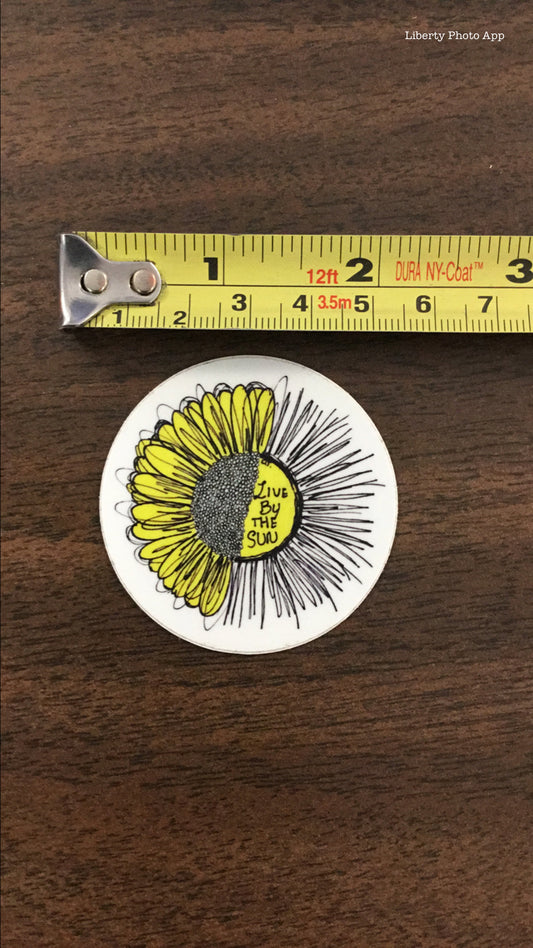 'Live By The Sun Circle Flower' Sticker - The Hoarding Marmot